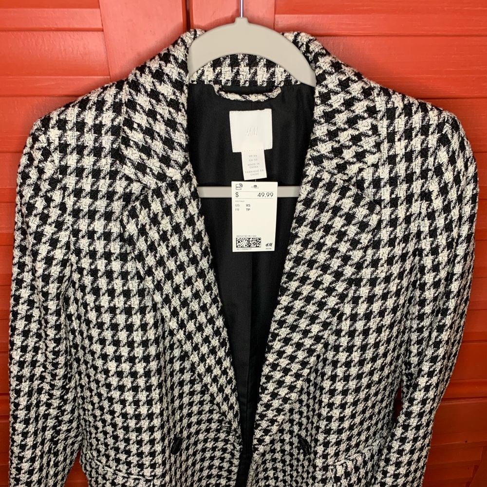 H&M black and white hounds tooth blazer - Picture 4 of 6